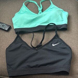 Nike Black and Mint Green Racerback Sports Bras - Duo Pack